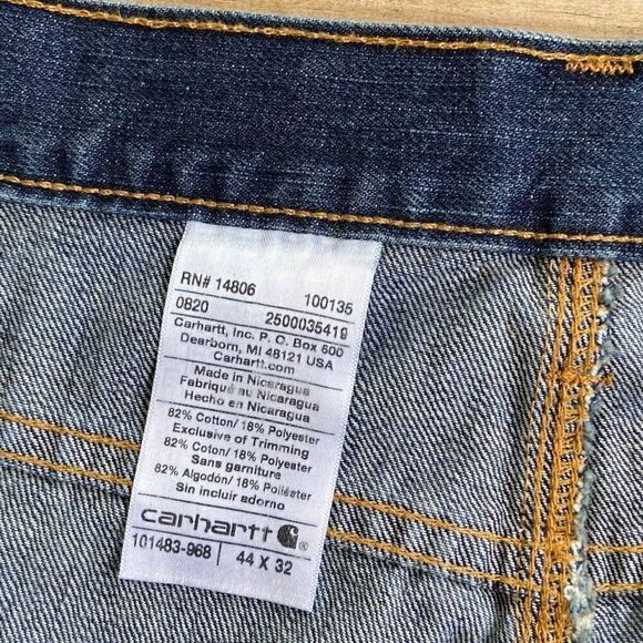 Carhartt Men's Dark Wash Jeans Size 44 x 32 - Picture 3 of 3